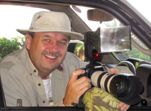 Mike with his safari camera gear